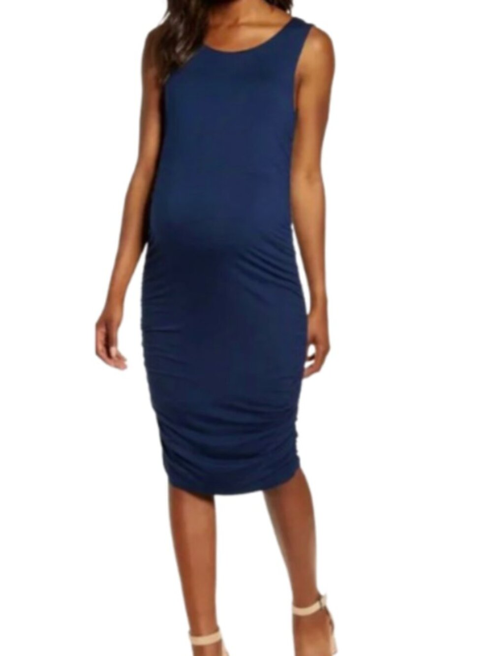 Angel Maternity Navy Blue Sleeveless Body-Con Maternity Dress Size XL - NWT